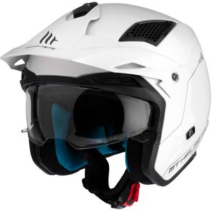 MT District SV Solid nyitott trial motoros bukósisak fehér
