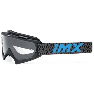 iMX Mud motocross szemüveg fekete-szürke-kék, átlátszó plexivel