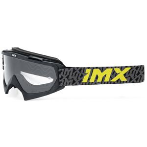 iMX Mud motocross szemüveg fekete-szürke-fluo sárga, átlátszó plexivel