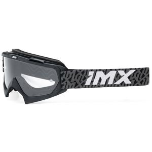 iMX Mud motocross szemüveg fekete-szürke-fehér, átlátszó plexivel