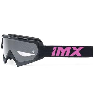 iMX Mud motocross szemüveg fekete-rózsaszín, átlátszó plexivel