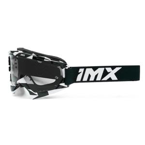 iMX Mud motocross szemüveg fehér-fekete, átlátszó plexivel