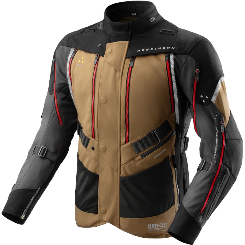 Rebelhorn Hardy 3.0 motoros kabát bézs-szürke-piros
