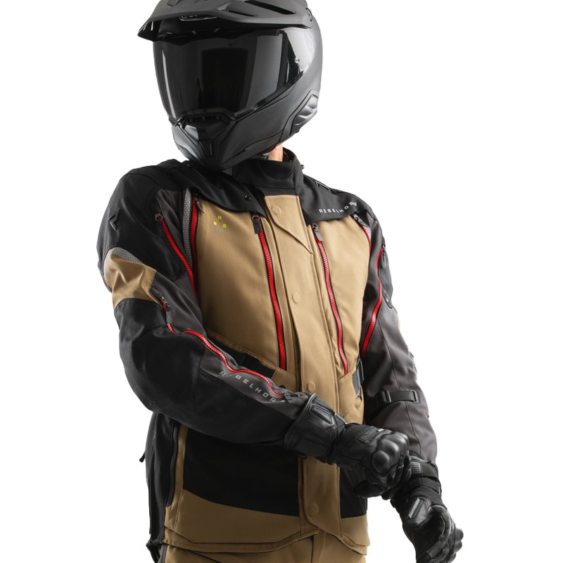 Rebelhorn Hardy 3.0 motoros kabát bézs-szürke-piros