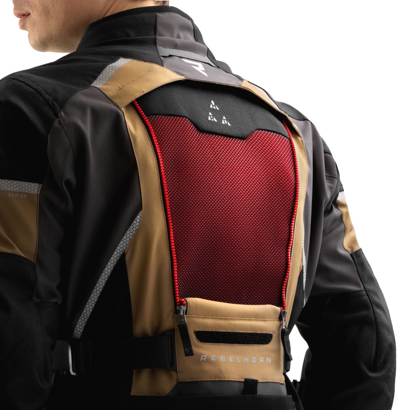 Rebelhorn Hardy 3.0 motoros kabát bézs-szürke-piros