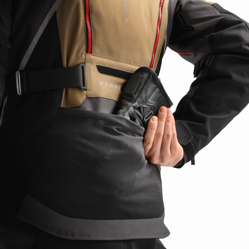 Rebelhorn Hardy 3.0 motoros kabát bézs-szürke-piros