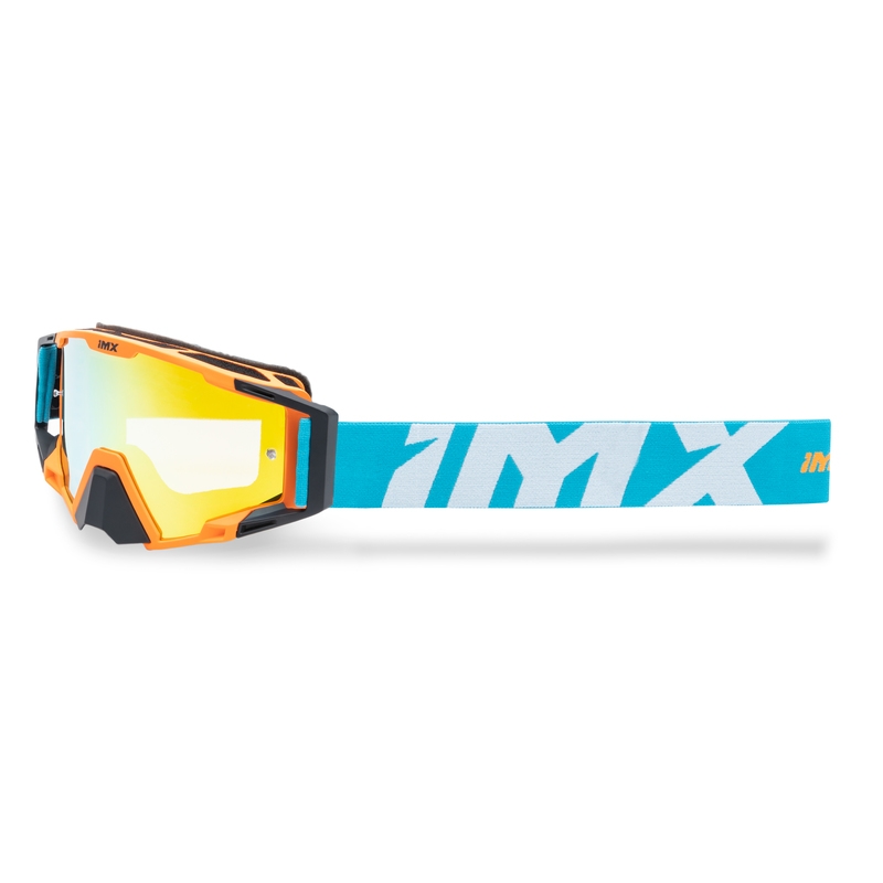 iMX Sand motocross szemüveg narancssárga-kék-fehér, irídium plexivel