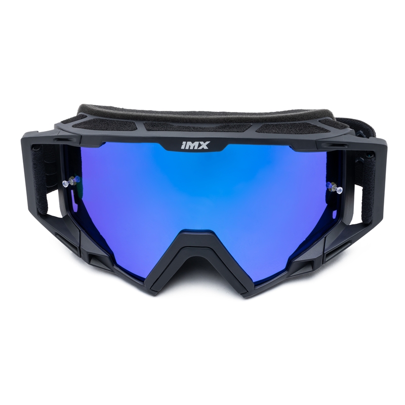 iMX Sand motocross szemüveg fekete-kék, kék irídium plexivel