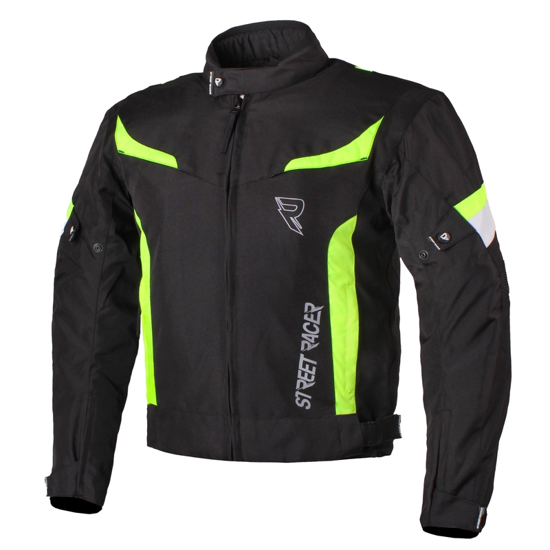 Motoros kabát Street Racer Zyclone fekete-fluo sárga - Ii.class