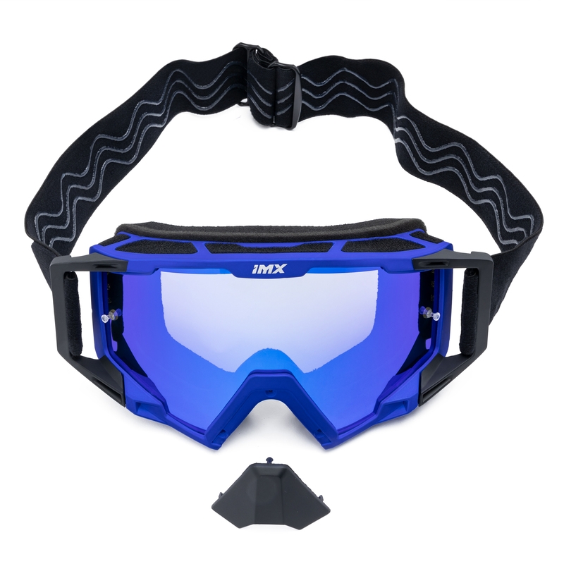 iMX Sand motocross szemüveg fekete-kék, irídium plexivel