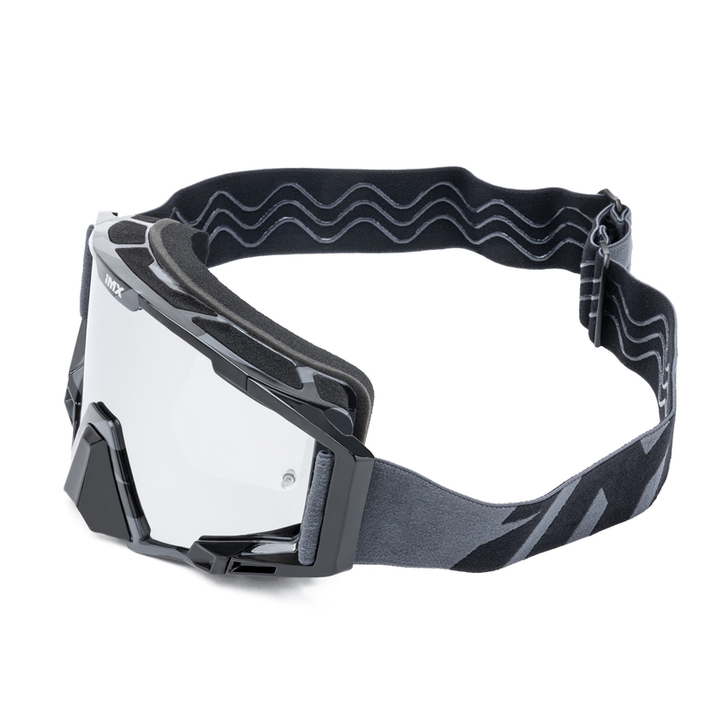 iMX Sand motocross szemüveg szürke-fekete, irídium plexivel