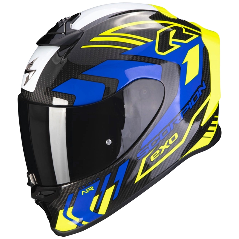 Scorpion EXO-R1 EVO Carbon Air Supra zárt bukósisak fekete-fluo sárga-kék
