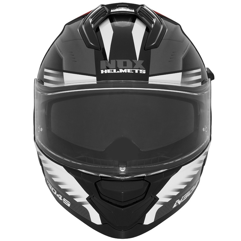 NOX N304S CARVER zárt bukósisak fekete-fehér-piros