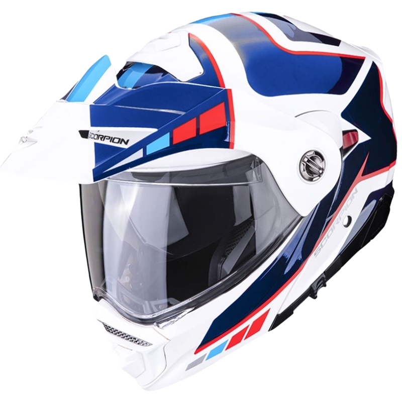 SCORPION ADX-2 CAMINO motoros bukósisak gyöngyházfehér-kék-piros kiárusítás