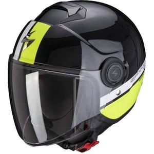 MOTOROS sisak SCORPION EXO-CITY STRADA gyöngy fekete-fehér-fluo sárga