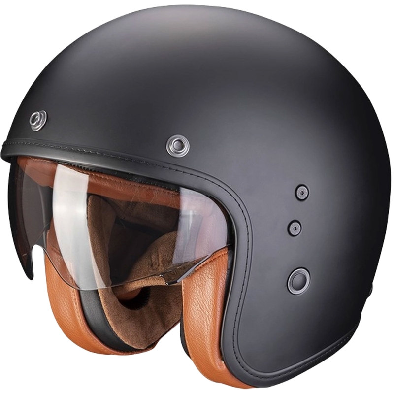 Nyitott sisak SCORPION BELFAST EVO LUXE fekete matt