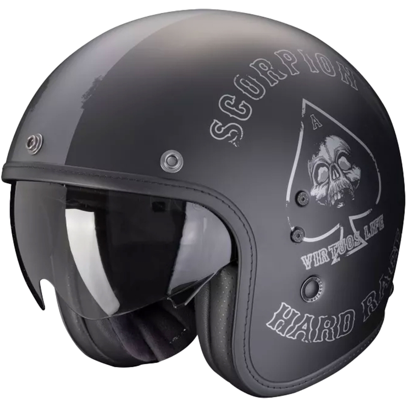 Scorpion Belfast Evo Spade nyitott bukósisak matt fekete-ezüst