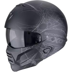 Scorpion EXO-COMBAT II SPIDERWEB levehető állú bukósisak matt fekete-ezüst