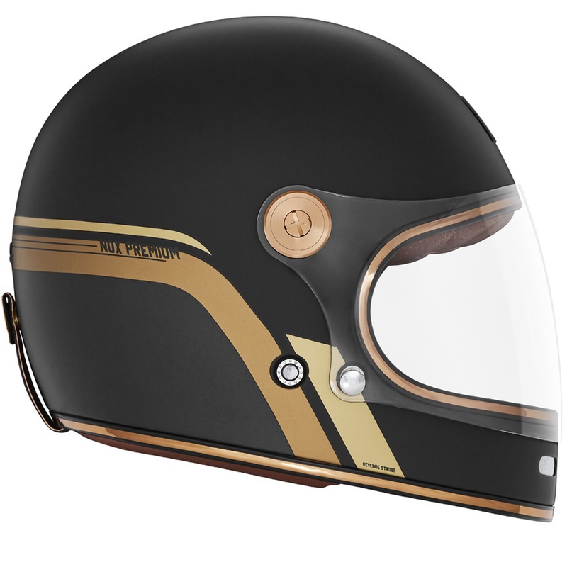 NOX PREMIUM REVENGE zárt motoros sisak matt fekete-arany