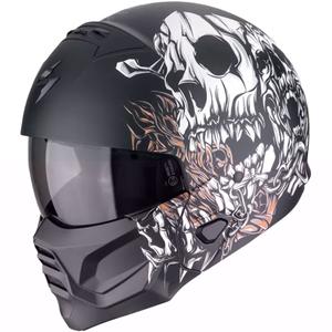 Scorpion EXO-COMBAT II GENESIS levehető állú bukósisak matt fekete-fehér-arany