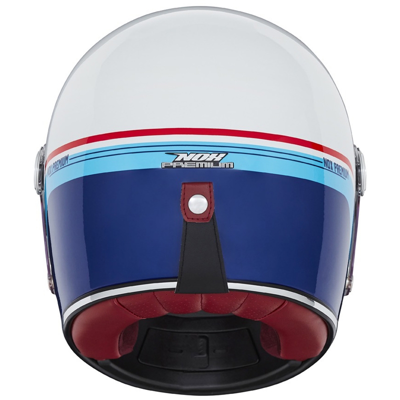 NOX PREMIUM REVENGE zárt motoros sisak fehér-kék-piros
