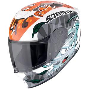 Scorpion EXO-JNR AIR The4elements gyerek motoros bukósisak fehér-kék-narancssárga