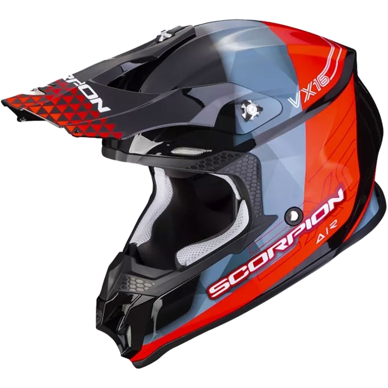 Scorpion VX-16 EVO AIR GEM motocross bukósisak fekete-kék-piros