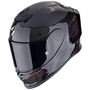 Scorpion EXO-R1 EVO CARBON AIR CYNERGY zárt motoros bukósisak fekete-piros