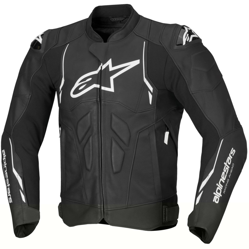 Alpinestars Dusk motoros bőrkabát fekete-fehér