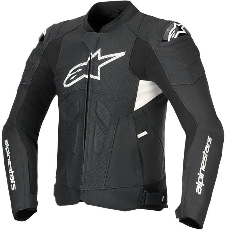 Alpinestars Dusk Airflow motoros bőrkabát fekete-fehér