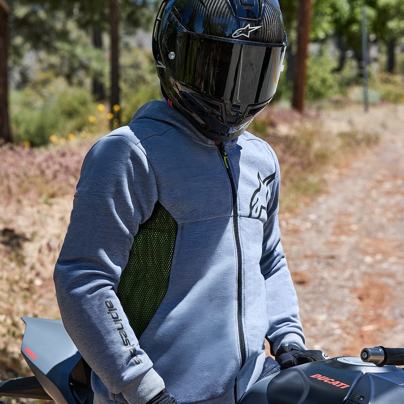 Alpinestars Chrome Air Sport kapucnis pulóver szürke-fekete-sötétkhaki