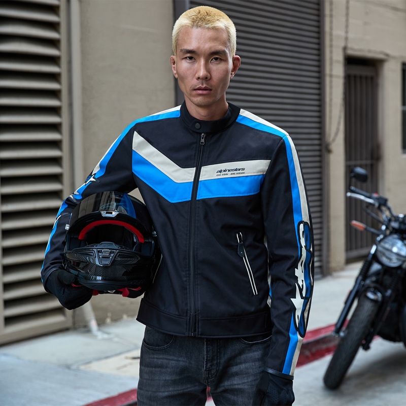 Alpinestars T-Dyno Water Resistant motoros kabát fekete-kék-bézs