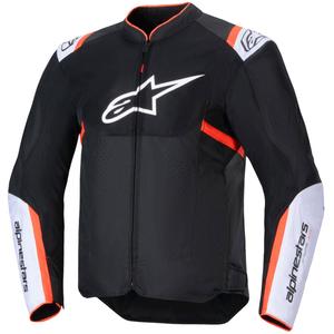 Alpinestars T-SPS Air V2 motoros kabát fekete-fehér-fluo piros