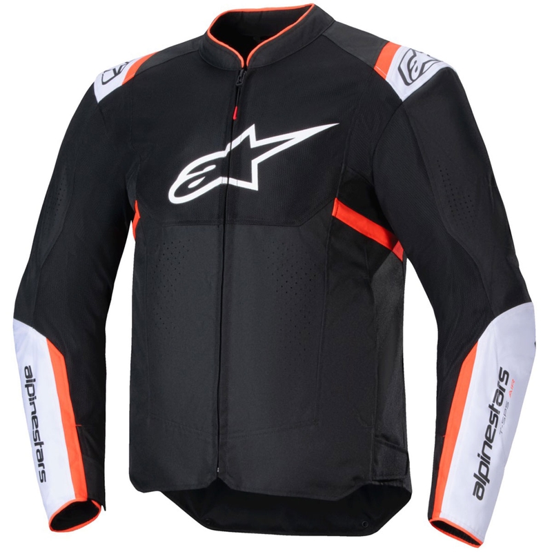 Alpinestars T-SPS Air V2 motoros kabát fekete-fehér-fluo piros