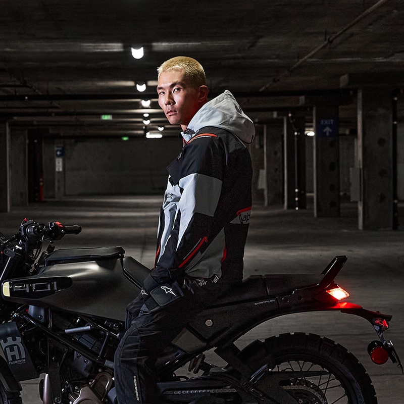 Alpinestars MOGRESS AIR motoros kabát fekete-mandula-narancssárga