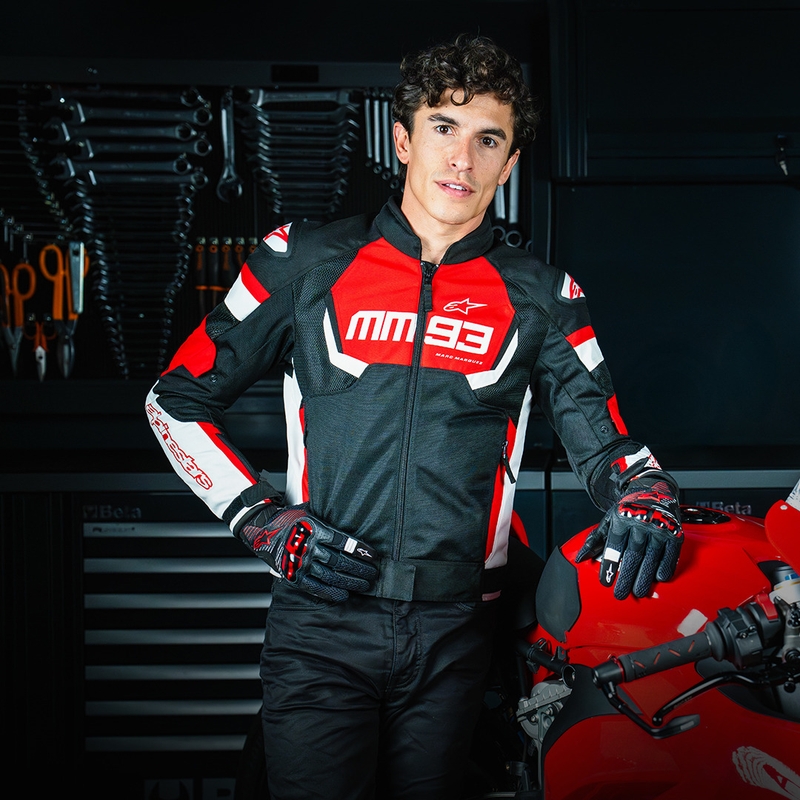 Alpinestars T-SPS Air V2 MM93 kollekció motoros kabát piros-fekete-fehér