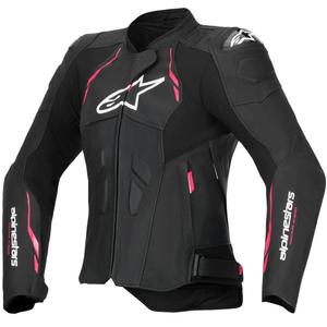 Alpinestars Stella Dusk női motoros bőrkabát fekete-rózsaszín-fehér