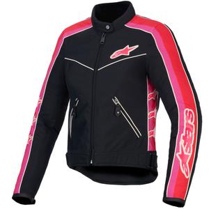 Alpinestars Stella T-Dyno Water Resistant női motoros kabát fekete-piros-rózsaszín