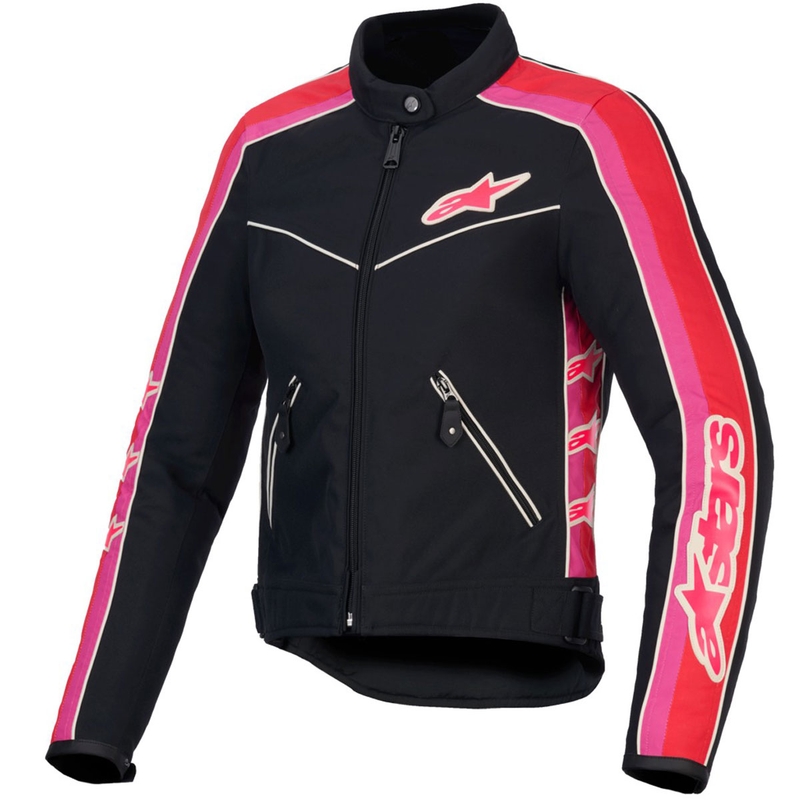 Alpinestars Stella T-Dyno Water Resistant női motoros kabát fekete-piros-rózsaszín