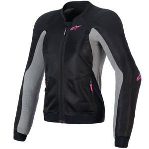 Alpinestars STELLA TROOP-AIR női motoros kabát fekete-szürke-fluorózsaszín