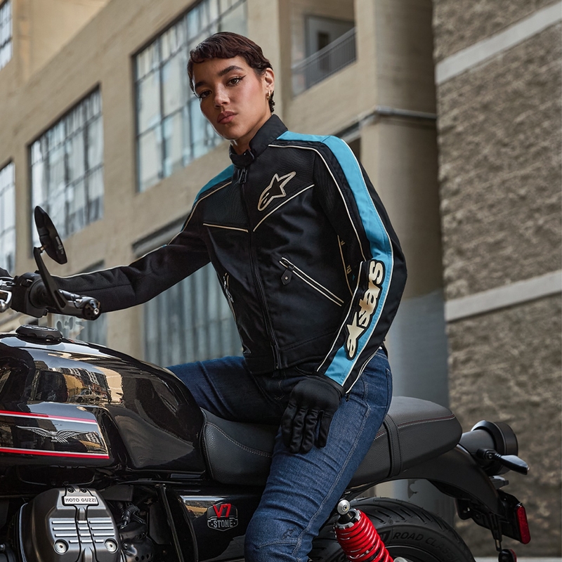 Alpinestars STELLA T-DYNO AIR női motoros kabát fekete-világoskék-bézs