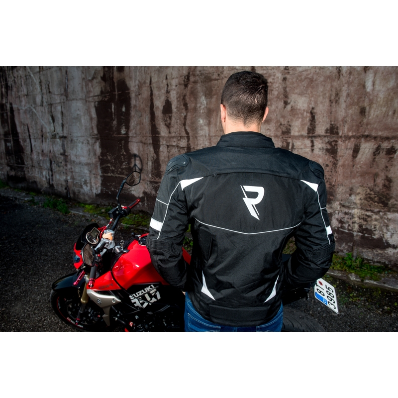 Motoros kabát Street Racer Spark fekete-fehér