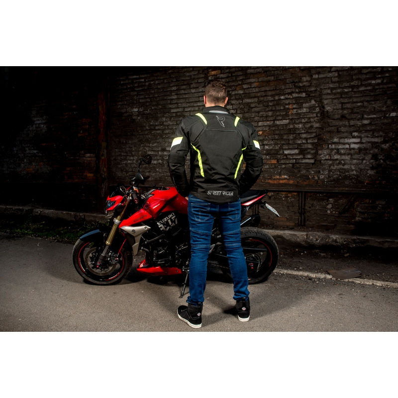 Motoros kabát Street Racer Cyklon fekete-neon sárga kiárusítás