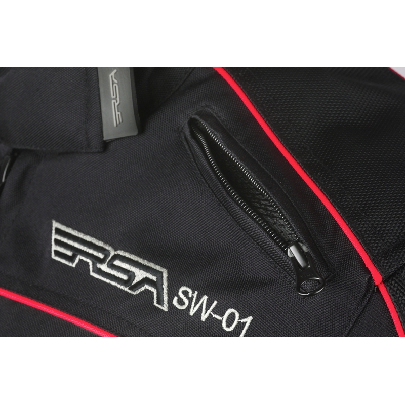 Női motoros kabát RSA SW-01 fekete-piros kiárusítás