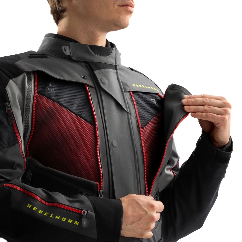 Rebelhorn Hardy 3.0 motoros kabát antracitszürke-sárga
