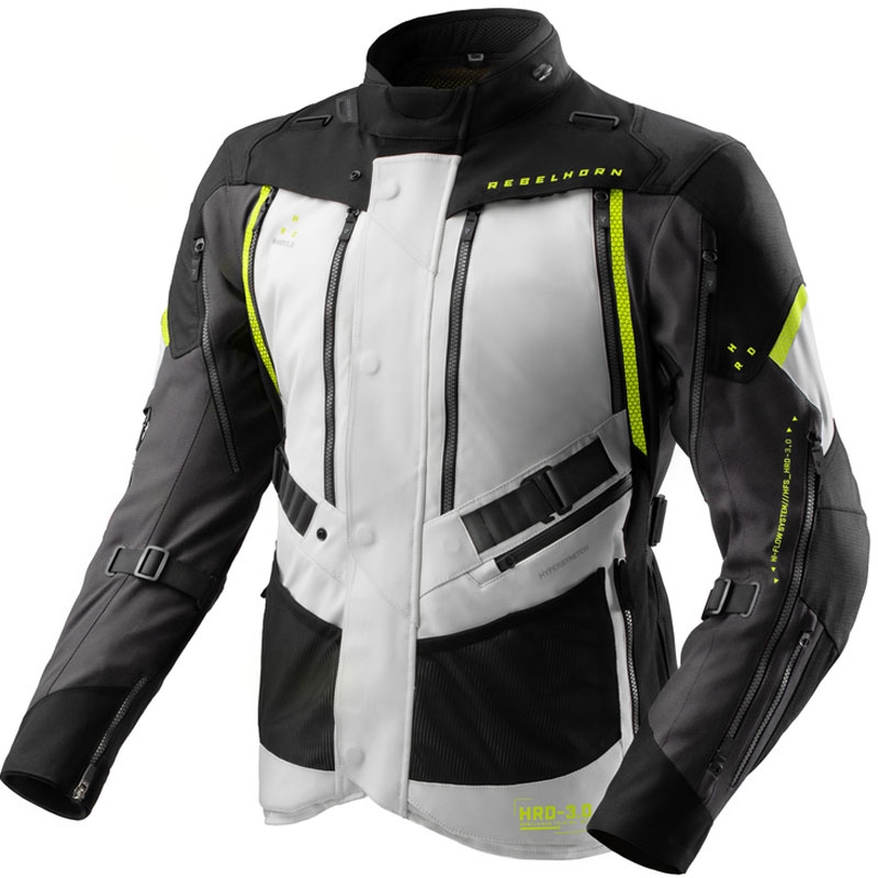 Rebelhorn Hardy 3.0 motoros kabát fekete-szürke-fluo sárga