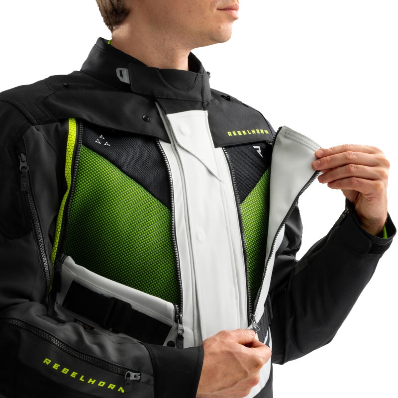 Rebelhorn Hardy 3.0 motoros kabát fekete-szürke-fluo sárga