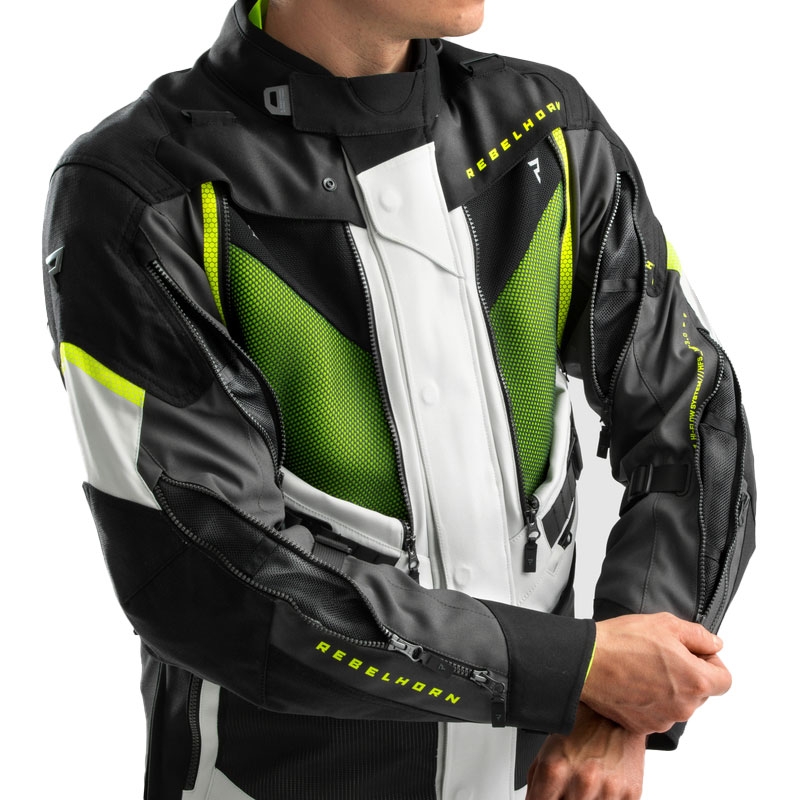 Rebelhorn Hardy 3.0 motoros kabát fekete-szürke-fluo sárga