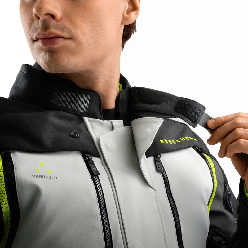 Rebelhorn Hardy 3.0 motoros kabát fekete-szürke-fluo sárga