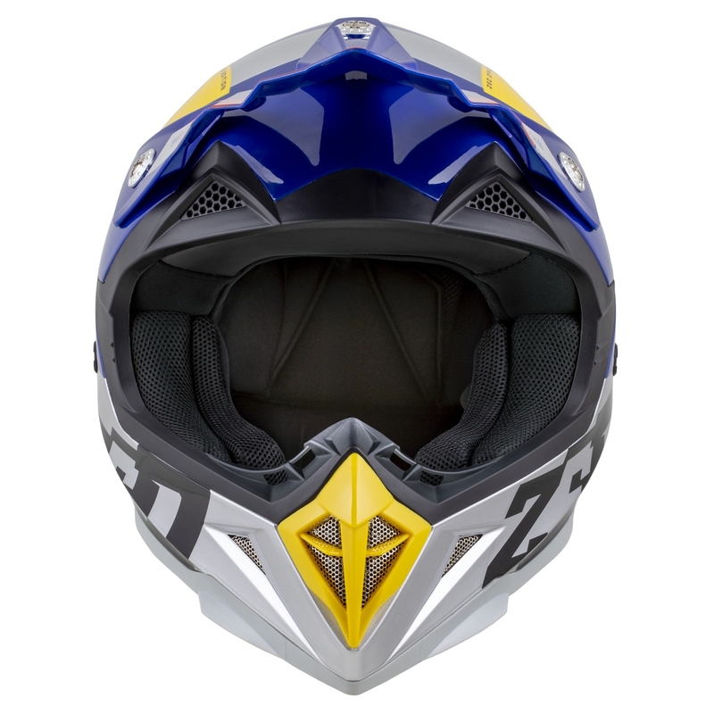 ZED X1.9 Tendo motokrossz bukósisak gyöngyház kék-piros-sárga-ezüst